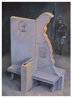 Fred Rothanbush signed and numbered print of the Delaware State Trooper Memorial